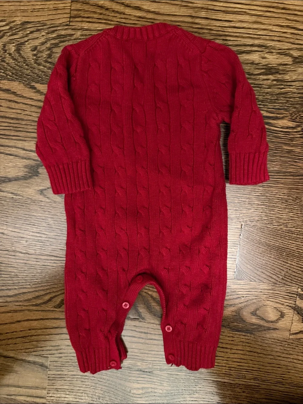 GAP Bright Red Cable-Knit Baby One-Piece